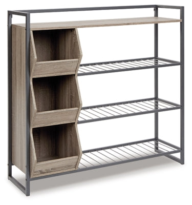 Ashley Maccenet Grayish Brown Gunmetal Shoe Rack